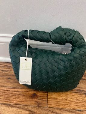 Urban Expressions Handbag Tracy Woven Faux Leather Clutch Bag Green